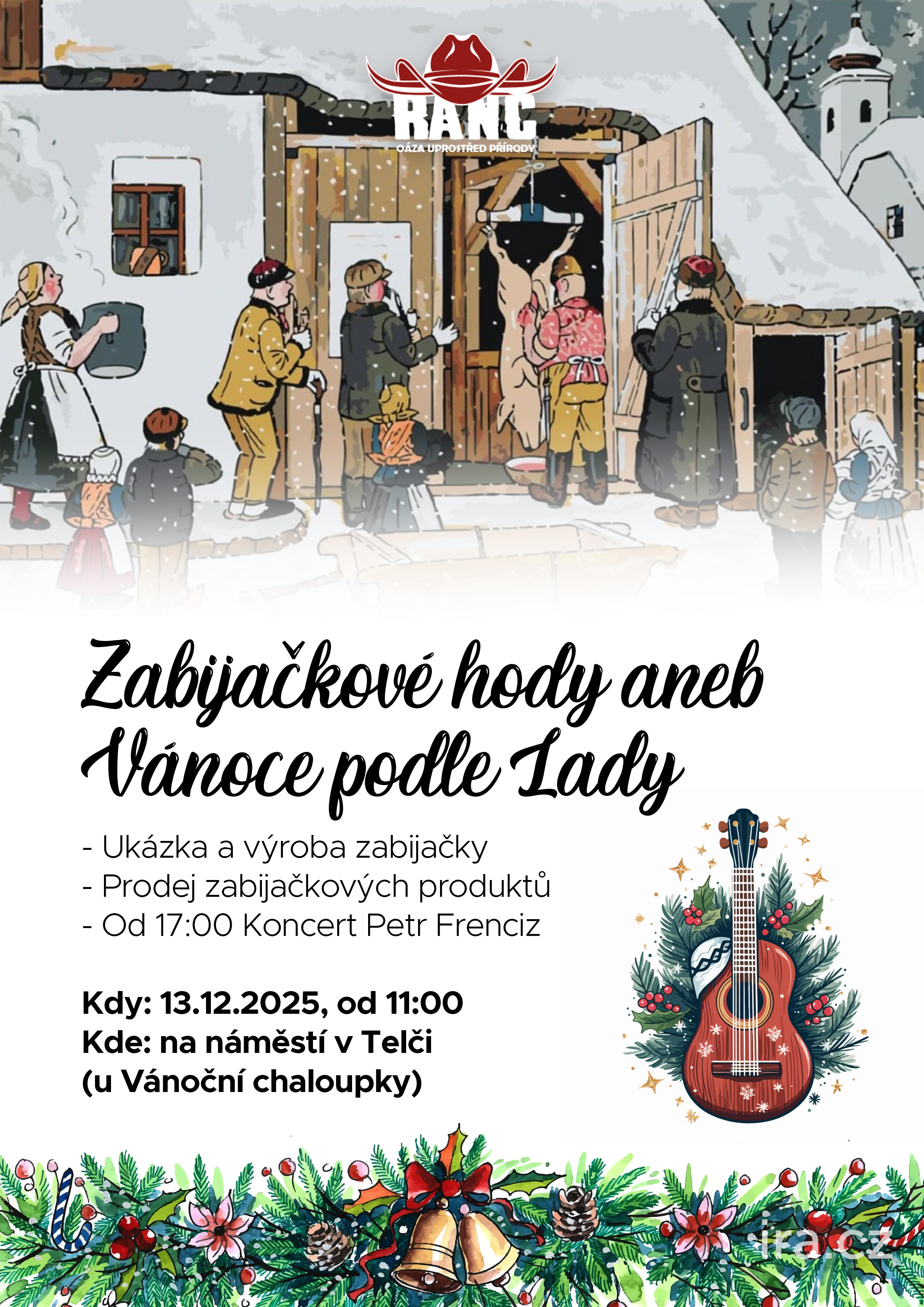 Vánoční leták z ranče v Telči
